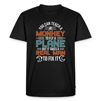 Mécaniciens aéronautiques mécaniciens vole - T-shirt Premium bio Homme - noir - Devant - Nico (187cm)