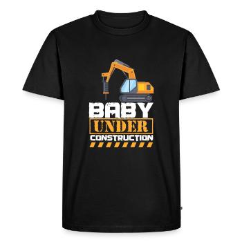 Bébé en construction Grossesse Mère - T-shirt Premium bio Homme - noir - Devant - Nico (187cm)