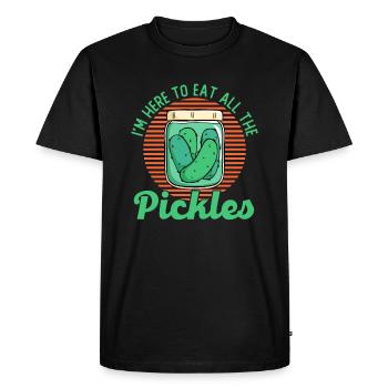 Je suis ici pour manger tous les concombres concombres - T-shirt Premium bio Homme - noir - Devant - Nico (187cm)
