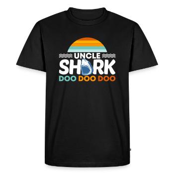 Uncle Shark Best Uncle Uncle Shark Sharks - Men's Premium Organic T-Shirt - black - Front - Nico (187cm)