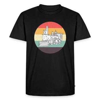 Locomotive railway fan railway lovers - Men's Premium Organic T-Shirt - black - Front - Nico (187cm)