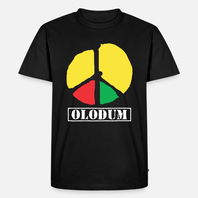 Olodum Friedenszeichen Brasilianischer Karneval - Männer Premium Bio T-Shirt - Schwarz