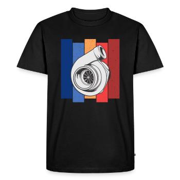 Turbo voiture Boost voitures rapides amoureux tuning - T-shirt Premium bio Homme - noir - Devant - Nico (187cm)