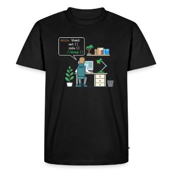 Eat Code Sleep | Funny Coder Programmeur - T-shirt Premium bio Homme - noir - Devant - Nico (187cm)