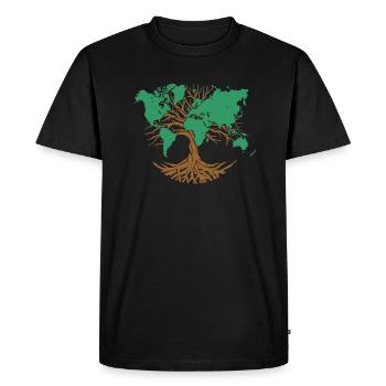 | de l’arbre de terre Protège la Terre Vie Durable - T-shirt Premium bio Homme - noir - Devant - Nico (187cm)