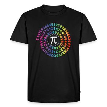 Pi Spiral | Happy Pi Day Shirt Pi Math 3.14 - Men's Premium Organic T-Shirt - black - Front - Nico (187cm)