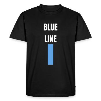 Blaue Linie - Ligne bleue - T-shirt Premium bio Homme - noir - Devant - Nico (187cm)