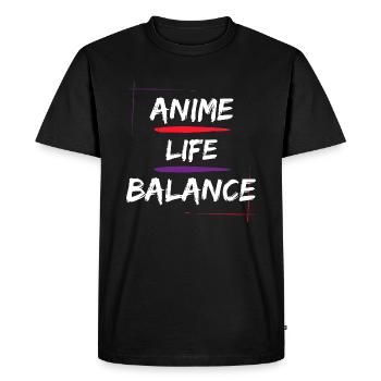 Anime Life Balance - Men's Premium Organic T-Shirt - black - Front - Nico (187cm)