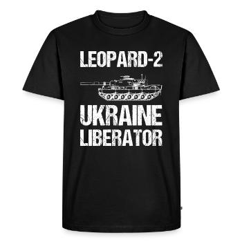 Leopard 2, Ukraine liberator, tanks for Ukraine - Men's Premium Organic T-Shirt - black - Front - Nico (187cm)