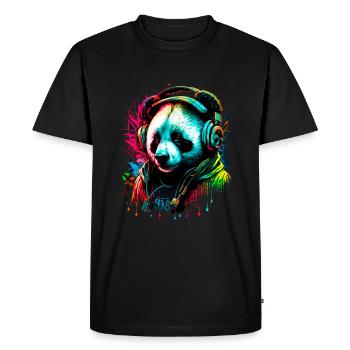 Abstract panda bear - Men's Premium Organic T-Shirt - black - Front - Nico (187cm)