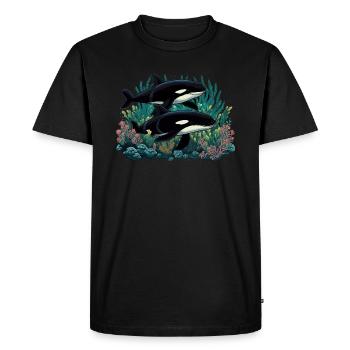 Orque Épaulard Épaulard Épaulard - T-shirt Premium bio Homme - noir - Devant - Nico (187cm)