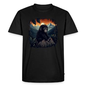 Gorilla Monkey Animal Baby Cub Monkey Gorillas - Men's Premium Organic T-Shirt - black - Front - Nico (187cm)