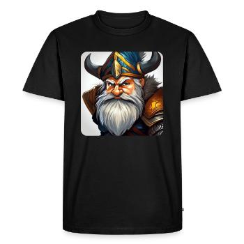 Petit gnome nain lutin grincheux - T-shirt Premium bio Homme - noir - Devant - Nico (187cm)