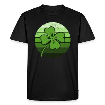 Shamrock chanceux de la Saint-Patrick Irlande - T-shirt Premium bio Homme - noir - Devant - Nico (187cm)