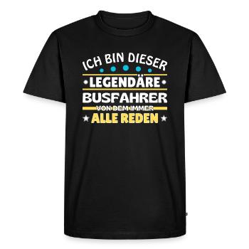 Ich bin dieser legendäre Busfahrer - Männer Premium Bio T-Shirt - Schwarz - Vorne - Nico (187cm)
