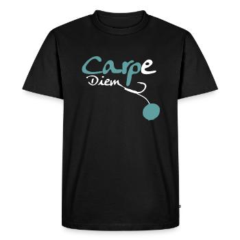 Carpe Diem - Carp Angler Boilie Angler Gift - Men's Premium Organic T-Shirt - black - Front - Nico (187cm)