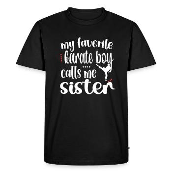 Cadeau de soeur de karaté fier de soeur de karaté - T-shirt Premium bio Homme - noir - Devant - Nico (187cm)