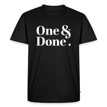 One and Done - Men's Premium Organic T-Shirt - black - Front - Nico (187cm)