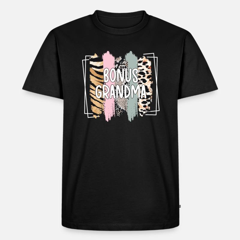 Stolze Bonus-Oma Beste Stiefgroßmutter Geschenk - Männer Premium Bio T-Shirt - Schwarz