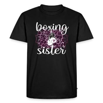 Boxe Sœur Fière Boxe Sœur Boxer Cadeau - T-shirt Premium bio Homme - noir - Devant - Nico (187cm)