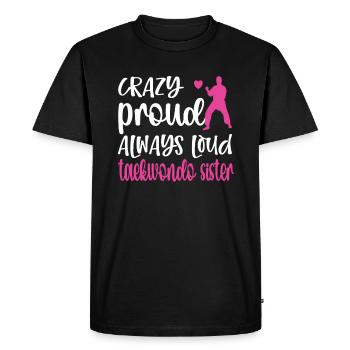 Taekwondo Sœur Fière Taekwondo Sœur - T-shirt Premium bio Homme - noir - Devant - Nico (187cm)