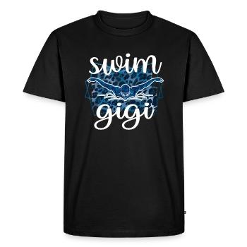 Fière natation Gigi Nageuse Gigi Grandma Cadeau - T-shirt Premium bio Homme - noir - Devant - Nico (187cm)