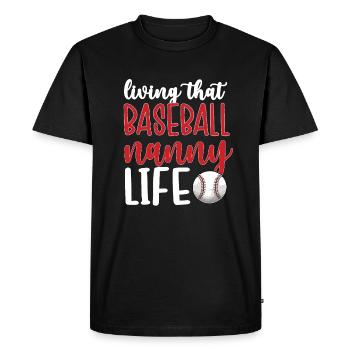 Nounou Grand-mère de baseball Joueur de baseball Nounou de baseball - T-shirt Premium bio Homme - noir - Devant - Nico (187cm)