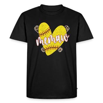 Memaw Grand-mère d’un joueur de softball Softball Memaw - T-shirt Premium bio Homme - noir - Devant - Nico (187cm)