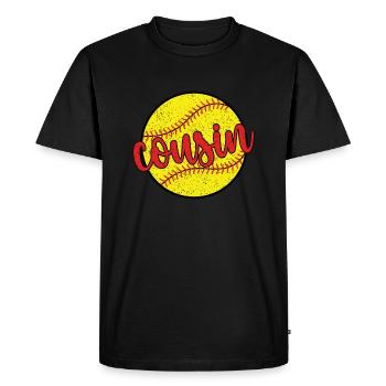 Proud Softball Cousin of a Softball Player - Men's Premium Organic T-Shirt - black - Front - Nico (187cm)