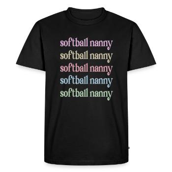 Nanny Grandma By Softball Player Softball Nanny - Men's Premium Organic T-Shirt - black - Front - Nico (187cm)