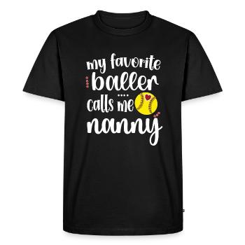 Nanny Granny From Softball Player Softball Nanny - Men's Premium Organic T-Shirt - black - Front - Nico (187cm)