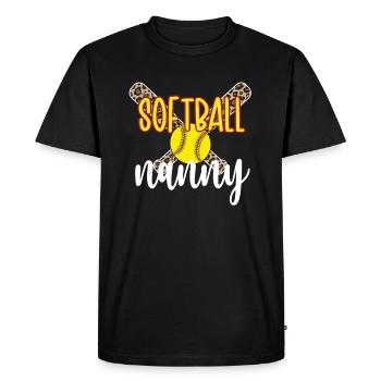 Nounou grand-mère d'un joueur de softball Nounou de softball - T-shirt Premium bio Homme - noir - Devant - Nico (187cm)