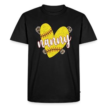 Nanny Grandma Of a Softball Player Softball Nanny - Men's Premium Organic T-Shirt - black - Front - Nico (187cm)
