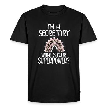 Secrétaire Appréciation Employé de bureau Cadeau - T-shirt Premium bio Homme - noir - Devant - Nico (187cm)