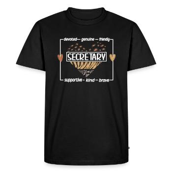 Secrétaire Appréciation Employé de bureau Cadeau - T-shirt Premium bio Homme - noir - Devant - Nico (187cm)