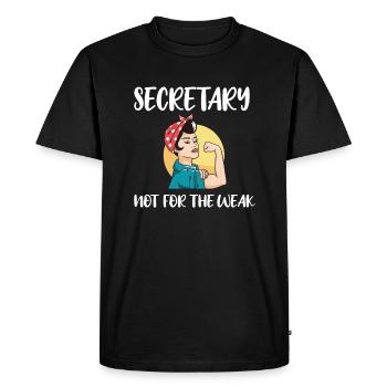 Secrétaire Cadeau Employé de bureau Appréciation - T-shirt Premium bio Homme - noir - Devant - Nico (187cm)