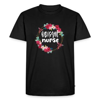 Obstétrique Gynécologie OB GYN Infirmière - T-shirt Premium bio Homme - noir - Devant - Nico (187cm)