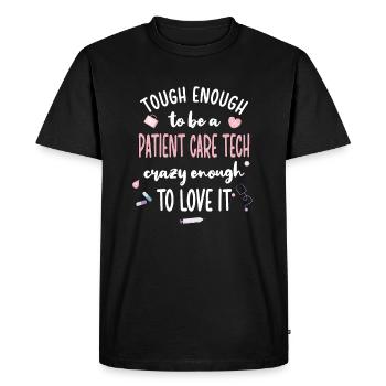 Technicien en soins aux patients Soins aux patients PCT - T-shirt Premium bio Homme - noir - Devant - Nico (187cm)