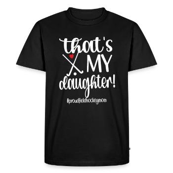 Fière maman de hockey sur gazon maman joueuse de hockey sur gazon - T-shirt Premium bio Homme - noir - Devant - Nico (187cm)