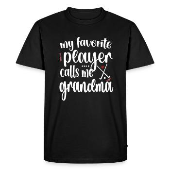 Fière hockey sur gazon Grand-mère Joueuse de hockey sur gazon Grand-mère - T-shirt Premium bio Homme - noir - Devant - Nico (187cm)