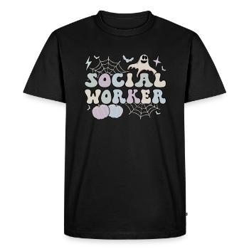 Spooky Social Worker Cadeaux de travail social d’Halloween - T-shirt Premium bio Homme - noir - Devant - Nico (187cm)
