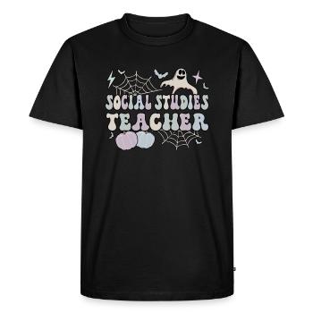 Social Studies Teacher Halloween Social Science - Men's Premium Organic T-Shirt - black - Front - Nico (187cm)