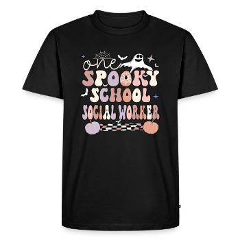 Aide sociale scolaire Cadeaux de travail social d’Halloween - T-shirt Premium bio Homme - noir - Devant - Nico (187cm)