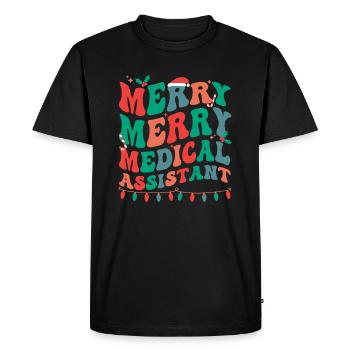 Medical Assistant Christmas Med Assistant Xmas - Men's Premium Organic T-Shirt - black - Front - Nico (187cm)