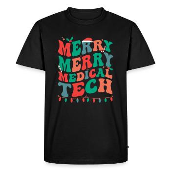 Medical Tech Christmas Med Lab Technologist Xmas - Men's Premium Organic T-Shirt - black - Front - Nico (187cm)