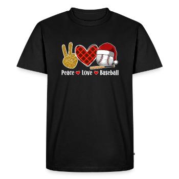 Baseball Noël Joueur de baseball Fête de Noël - T-shirt Premium bio Homme - noir - Devant - Nico (187cm)