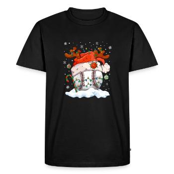 Baseball Noël Joueur de baseball Fête de Noël - T-shirt Premium bio Homme - noir - Devant - Nico (187cm)