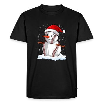 Baseball Noël Joueur de baseball Fête de Noël - T-shirt Premium bio Homme - noir - Devant - Nico (187cm)
