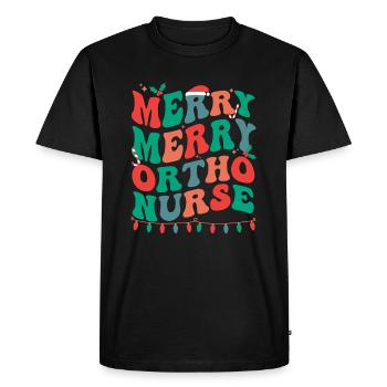 Orthopedic Nurse RN Christmas Ortho Nurse Xmas - Men's Premium Organic T-Shirt - black - Front - Nico (187cm)