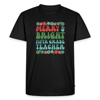 5th Grade Teacher Christmas Fifth Grade Crew Xmas - Men's Premium Organic T-Shirt - black - Front - Nico (187cm)